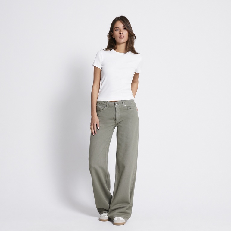 Mid waist wide jeans "Optiwide" Army Green